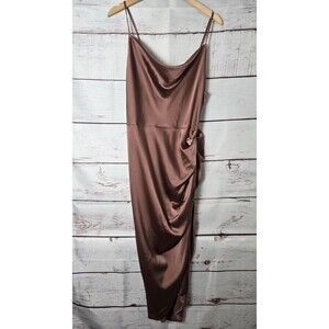 Floerns Womens Dress Large Plus Dusty Pink Spaghetti Strap Cowl Neck Wrap